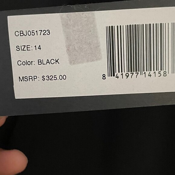 NWT Halston Heritage Sleeveless V-Neck Flounced Party Cocktail Dress Black 14 - Picture 9 of 10